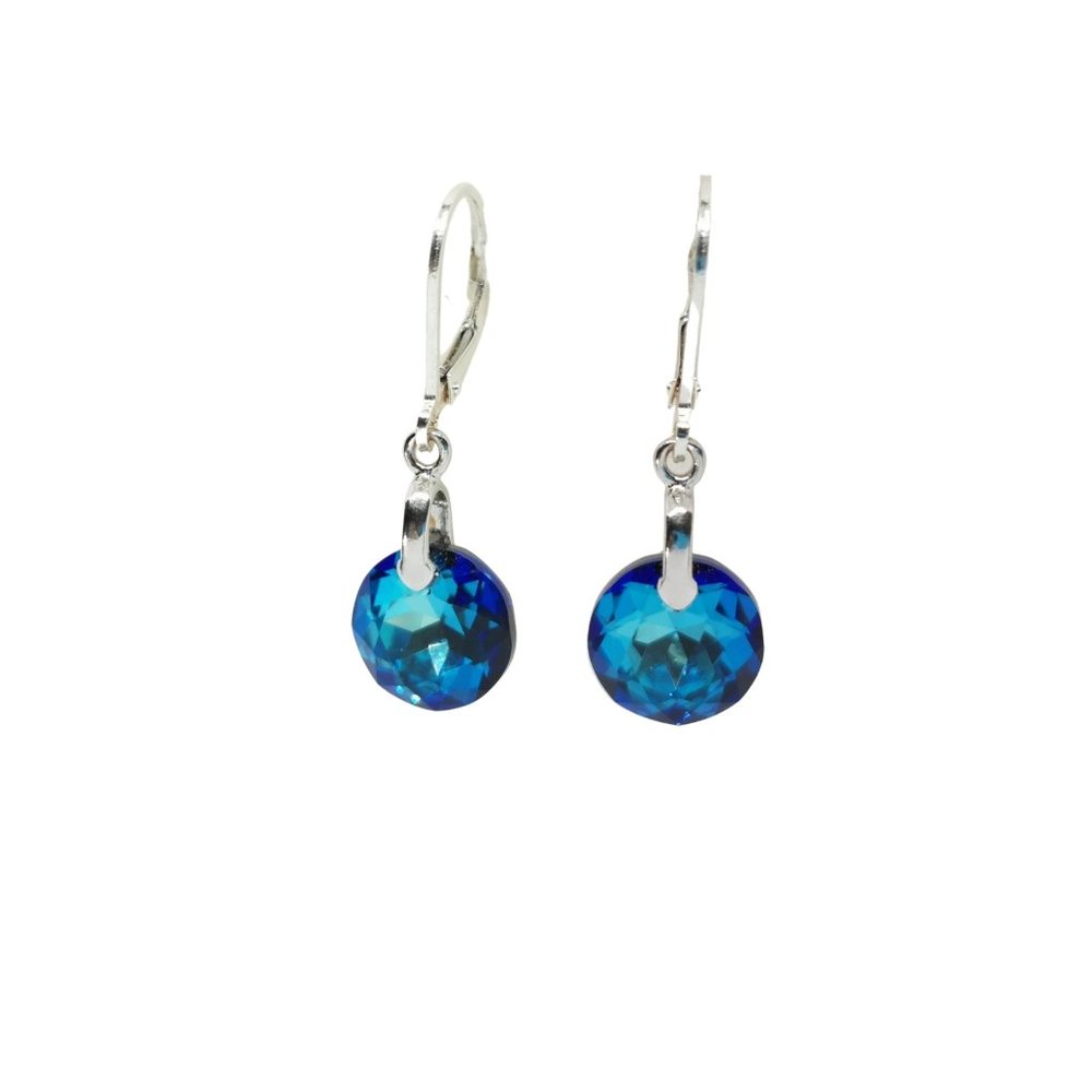Bermuda blue Swarovski crystals earrings